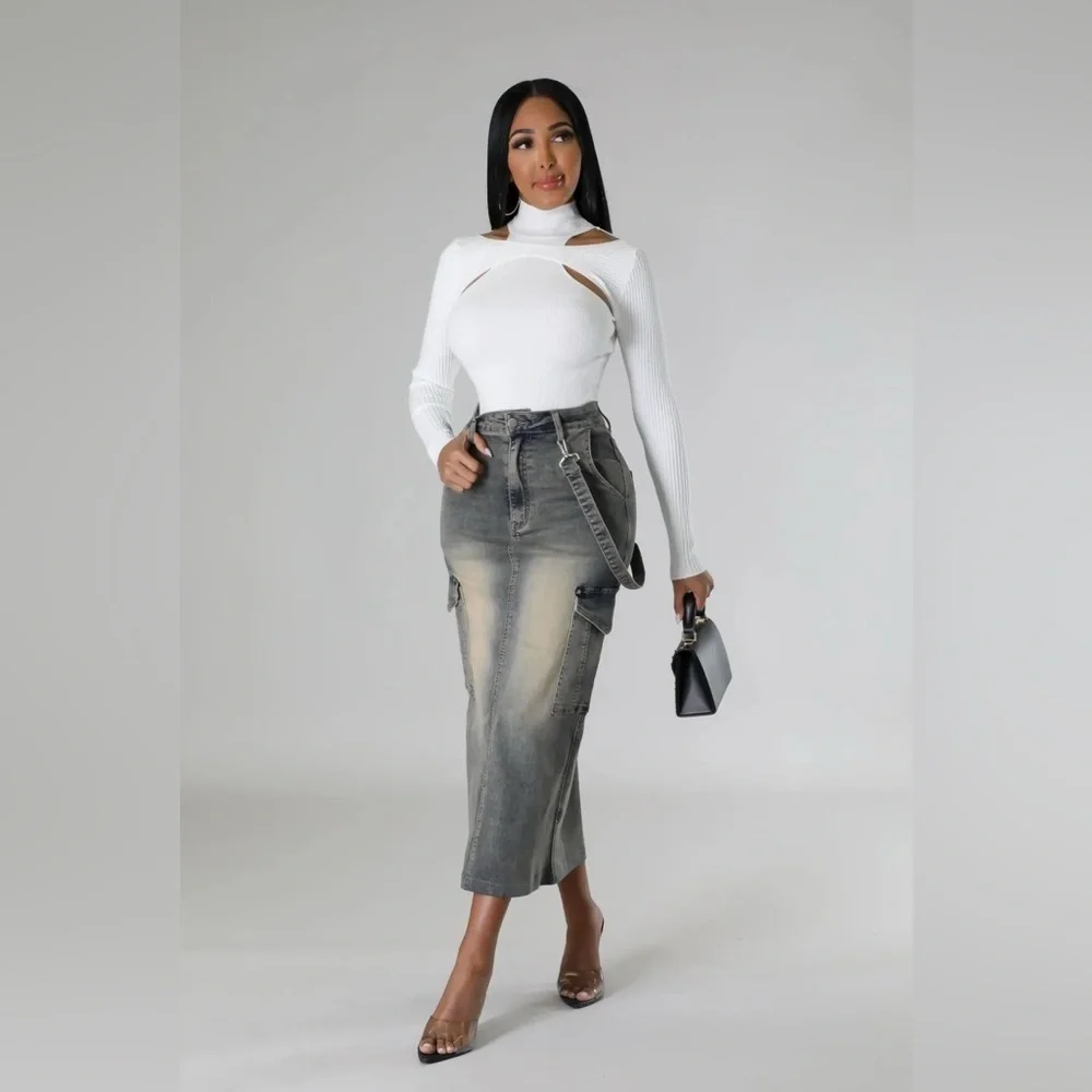 N/A gray denim